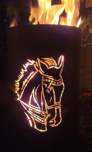 Cesto de fuego con diseño de cabeza de caballo