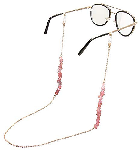Alpenflüstern Brillenkette Steine - Sonnenbrillenkette, Maskenkette, Kette für Sonnenbrille (in den Farben türkis, rosa und weiss) DHK288