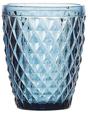 Vidrios de Levante Vaso Sidari de Cristal Azul 270ml – Set de 6 Vasos Elegantes – Ideal para Agua, Refrescos o Cócteles