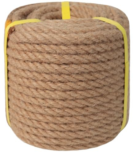Twisted Manila Rope (1/2 in x 100 ft) Jute Rope Natural Hemp Rope for Crafting, Cat Scratching Post, DIY Projects