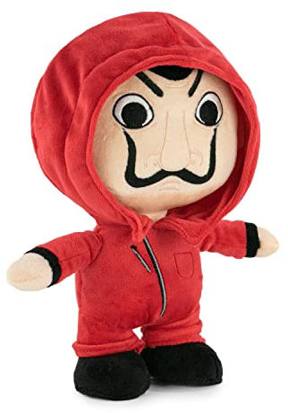 Famosa Softies - Peluche piccolo da 20 centimetri dei personaggi della Casa di Carta, serie ufficiale Netflix, con il costume rosso e la maschera di Dalì, morbido e morbido (760020510)