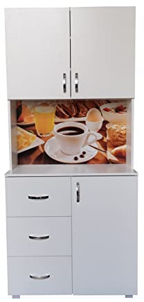 HTI living Küchenbuffet 3 Schubladen Blanca Bistro Küchenschrank Hochschrank Weiß