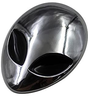 zalati Alien Metal Sticker Logo 3D Chrome Stereo Body Emblem Tail Stickers Creative Funny Modified Metal Car Stickers for Car Motorcycle