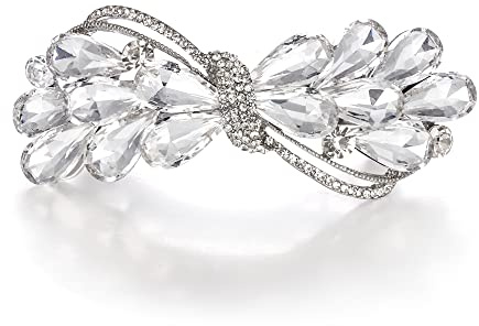 EVER FAITH Haarspange Clip Hochzeit österreichischen Kristall Strass Wassertropfen Bowknot Haarschmuck für Damen Lila Gold-Ton