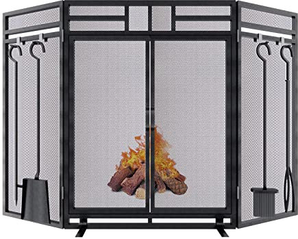 Écran de cheminée LYG019N-US, Grille de Protection pour Cheminée