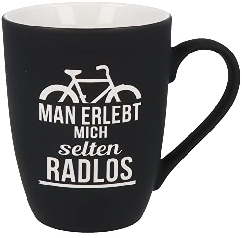 Spruchreif Soft-Touch Tasse Fahrrad – Geschenk für Radfahrer | Soft-Touch-Tasse, Keramik, 350 ml, beidseitig graviert, für Fahrradfans, veredelt in Deutschland