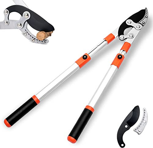 Telescopica Troncarami Professionale, Forbici Da Giardinaggio Forbice A Incudine, Lunghezza Regolabile 680-1010MM, Troncarami A Incudine Estensibile Con Lame SK5 Ricambio