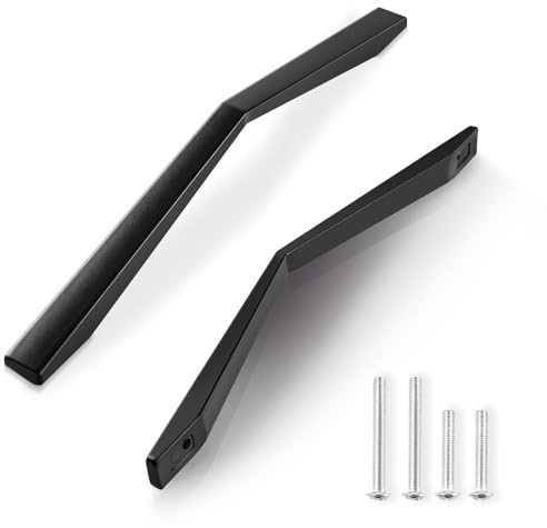 Niviy Pack of 10 Black Kitchen Cupboard Handles, 160mm Hole Centers Furniture Cabinet Door Handles, Black Cabinet Knobs Wardrobe Drawer Pulls (Screws Included)
