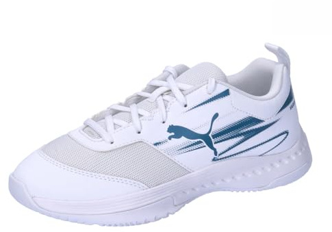 Puma Unisex Kinder Varion Ii Jr Indoor Court Shoe, Puma White Blue Horizon, 35 EU