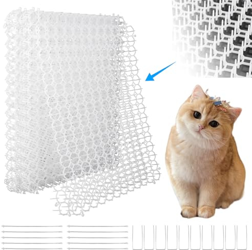 AKOLAFE 5 Stück Dornengitter gegen Katzen 30x40 cm Dornengitter Katzenabwehr für Garten Kunststoff Tier Barriere mit 10 Spikes Weiß Tierabwehr Katzenabwehr Matte für Hunde, Katzen, Inner & Außer
