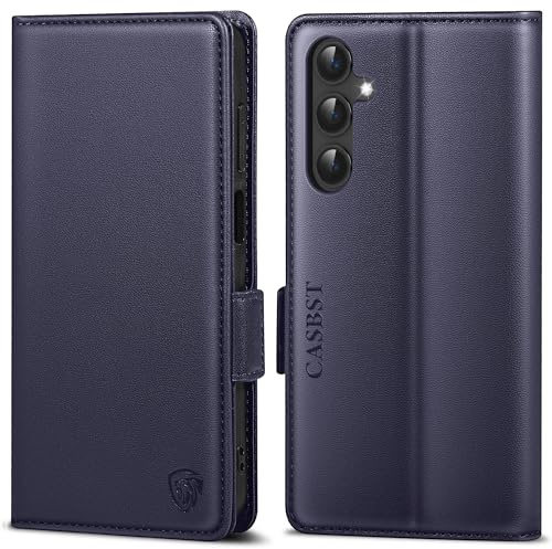 CASBST Handyhülle für Samsung Galaxy S23 Hülle, Premium Leder Schutzhülle Klappbar für Samsung S23, Flip Case mit Kartenfach Ständer Magnet Handytasche mit RFID Klapphülle für Galaxy S23 Blau