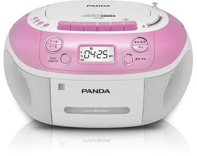 Portable Portable CD Player Boombox with AM FM Radio, Aux-in Jack, LCD Display, Remote Control DVD/VCD/MP3/MP4/CD Player USB/TF Card Interface(Pink)