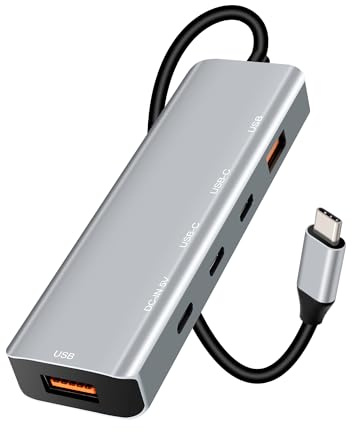 Arceli Hub USB C, 5 en 1 estación de acoplamiento USB Hub C (2 USB C Docking Station, 2 Hub Usb A), 1 DC-In 5V Type-C Power Port, USB C Splitter para compatible con 15 series, Galaxy S24, Superficie,