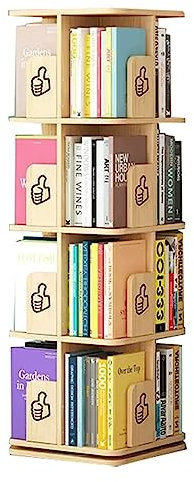 YTGHBIML Bücherturm Freistehend Drehbares Bücherregal aus Holz, um 360° stehendes Bücherregal, mehrstöckiges Bücherregal, Organizer für Wohnzimmer, Arbeitszimmer, Bücherregal perfekte Darstellung