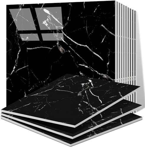 Vieshful 20 Stück Klebefliesen 30x30cm – Selbstklebende Marmoroptik Wandpaneele, PVC Fliesenaufkleber, Wasserfeste Wandverkleidung für Küche, Bad, Wohnzimmer & TV-Wand
