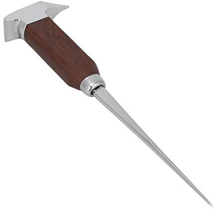 Eispickel, Edelstahl Eisbrecher mit Holzgriff Nicht Slip Eis Meißel Eis Chipper Eisbrechungswerkzeug für Küchenstangen Barkeeper Camping (Einkopf konische Eisgabel lang)