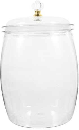 STOBAZA Tarro De Galletas Transparente 3.8l Con Tapa Hermética De Plástico Recipiente De Almacenamiento Para Comida Bote De Cocina Decorativo Adecuado Para Dulces y Galletas Uso Casa