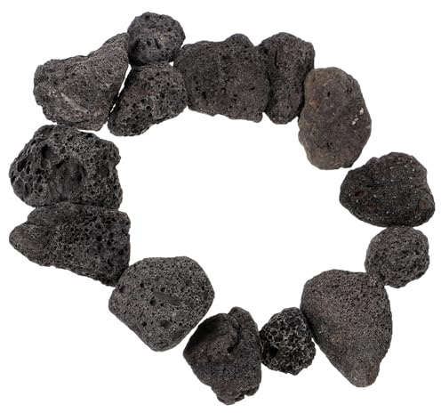BESTonZON Volcanic Lava Rocks for Fish Tank Decoration, Natural Aquarium Stones for Plants Bonsai & Pots, Black Decorative Terrarium Supplies