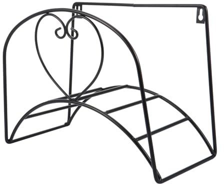 HEMOTON Garden Hose Holder Wall-mounted Hose Storage Bracket Sturdy Construction Space-saving