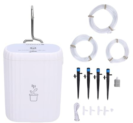 YWBL-WH Kit Automático de Riego por Goteo, Riego de Control Apagado, Wifi 2.4GHz Inalámbrico para Plantas en Macetas, Invernadero, Riego de Plantas Interiores y Exteriores