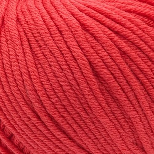 Aran-Weight 100% Superwash Fine Merino Wool Knitting and Crochet Yarn, Mulesing-Free, 10 x 50g Balls - Purely Merino Aran 3678 Geranium Red