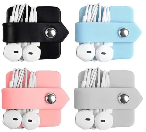 4 PCS porta cuffie porta filo caricabatterie Supporto per organizer per cavo per cuffie supporto per cinturini per auricolari avvolgicavo avvolgicavo e avvolgicavo per cavo manager