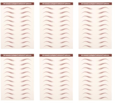 POPETPOP 6feuilles Sourcils Autocollants Repositionnables pour Maquillage Féminin Adhésifs Imperméables et Temporaires Facile à Appliquer sans Professionnel
