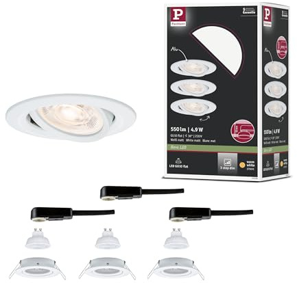 Paulmann LED Einbauleuchte 3-Step-Dim Nova GU10 Flat schwenkbar 3x4,9W 3x550lm 230V dimmbar 2700K Weiß matt 92326