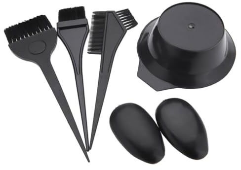 Tofficu Ensemble de Brosses à Cheveux Professionnel Peigne, Bol, Pinceau et Cache-oreilles Pratique et Protecteur 5 Pièces en Pp pour Coloration à Domicile