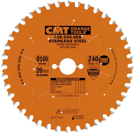 CMT ORANGE TOOLS 226.540.06H - HM-KREISSÄGEBLATT FÜR EDELSTAHL 160X1,8/1,4X20 Z40 FWF