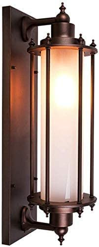 Vintage Braun Wasserdicht IP44 Außen-Wandleuchte E27 Aluminium/glas Lampenschirm Zylindrisch outdoor light Garten Patio Zaun Hof Garage Tor Flur Treppe Einfahrt Landhaus Wandbeleuchtung 26*20*60cm