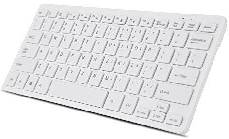 Riuty Mini Tastiera, Sottile Mini Tastiera USB compatta cablata USB compatta per, iMac, PRO/Air, Mini, PC Desktop Windows, Laptop(Bianca)