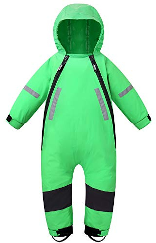 HAPIU Kids Toddler Rain Suit Muddy Buddy Waterproof Coverall,Green,12M,Upgraded