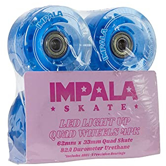 Impala Skate - Packung mit 4 beleuchteten Rollen für Rollschuhe
