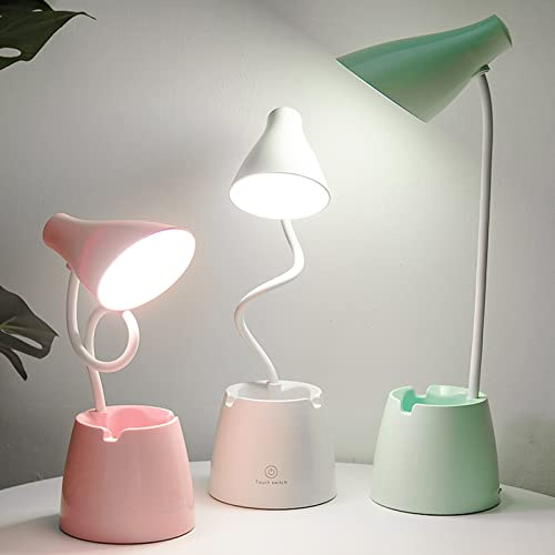 Schreibtischlampe Kinder, Molbory LED Dimmbare 24 Led Augenfreundliche Tischlampe 3 Helligkeitsstufen USB Wiederaufladbar Touch-Schalter Schreibtischlampe Kinder für Lesen,Studieren,Arbeit(Grün)