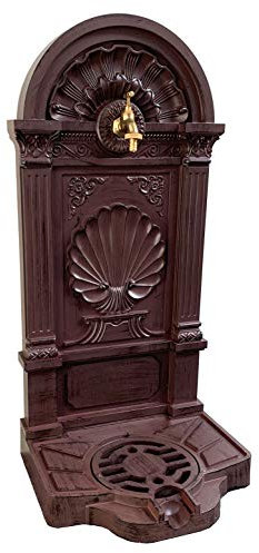 Moritz Garten Wasserhahn 82 x 39 x 33 cm Wasserzapfstelle mit Wasseranschluss Wasserstelle Nostalgie Zapfstelle antikStil braun