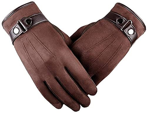 GHCXY Unisex-Erwachsene Fäustlinge Winter Touchscreen Handschuhe Herren Freizeit Warm Plus Modern Casual Freizeit Baumwolle Handschuhe Braun M