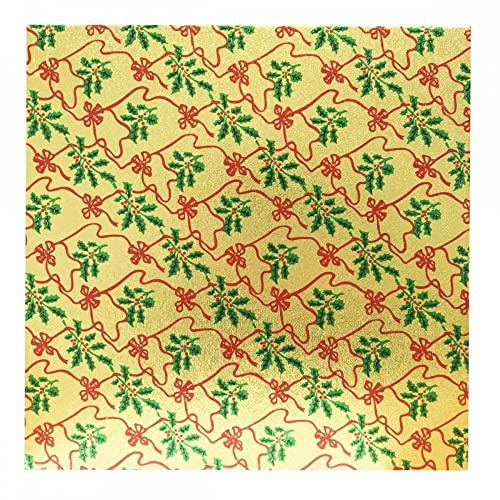 TRTO Square Christmas Cake Board Base Card 8-12 Gold/Silver Easy To Use