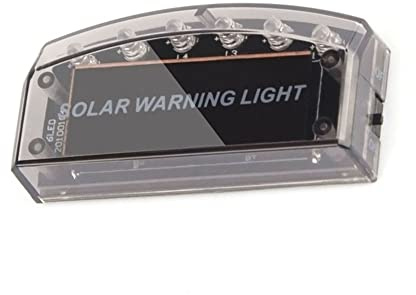 Riloer Alarma antirrobo de coche con energía solar, luz intermitente antirrobo de lámpara de advertencia de alarma de coche de 6 LED - azul