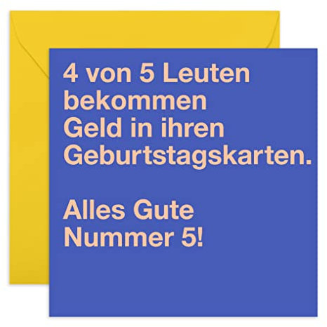 Central 23 - Lustige Geburtstagskarte – 4 von 5 Leuten - Humorvolle Glückwunschkarte zum Geburtstag für Männer Frauen Ihn Sie - Mit witzigen Aufklebern