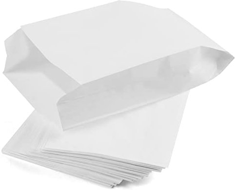 PACKRA - Sacchetti Carta Kraft Bianchi, Buste Regalo Alimentari Pane Piccoli per Trasportare Articoli e Acquisti da Asporto, Cibo, Libri (50 pezzi, 11cm x 21cm x 5cm)