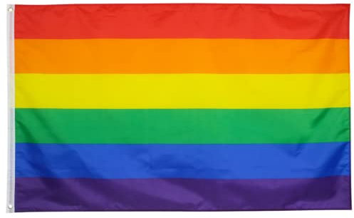 TRIXES Bandera de arcoíris pequeña – Banderas de orgullo LGBTQ / Bandera – Accesorios para exteriores e interiores para el mes del orgullo, carnaval, festivales, fiesta– lesbianas, gay, bi, trans
