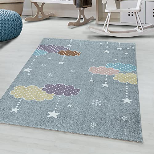 Giantore Flachflorteppich Kinderteppich Babyzimmer Kurzflorteppich Kinderzimmer