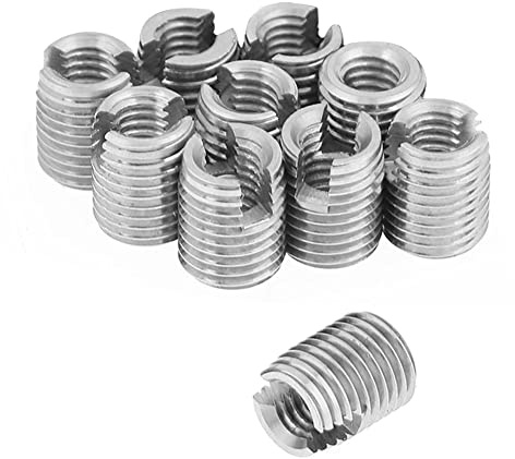 WANGCL 10 Stück Gewindeeinsätze, Gewinde-Reparatur-Sets M6 x 1-M10 x 1,5, selbstschneidende Gewindeeinsätze