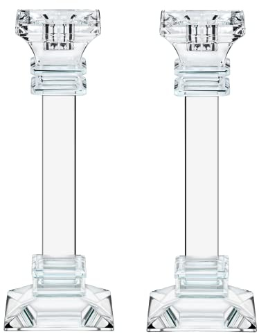 Kerzenhalter-Set mit Kristall-Kerzenständern, 5,1 - 20,3 cm hoch, sehr elegant und modern, Heimdekoration