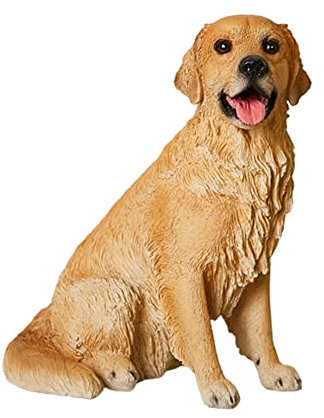 Dog Statue Garden Ornaments Outdoor Large Dog Garden Figurine Decorations Golden Retriever Sculpture for Patio Balcony Lawn,C