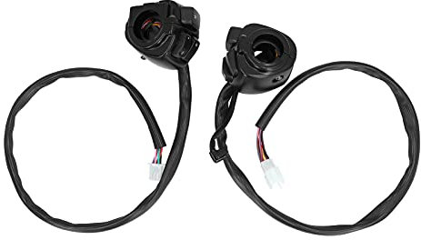 Hexen 1, Motorrad-Steuerschalter 1 2 Stück 1 Zoll Motorrad-Lenkerschalter Scheinwerfer-Blinker-Horn-Getriebe-Steuerknopf Universalelektroversilberung (Schwarz)