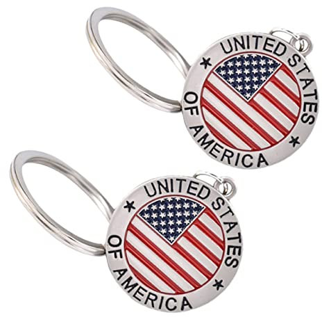 iplusmile Schlüsselanhänger Amerikanische Flagge Vintage Schlüsselhalter Aus Metall Patriotischer Schlüsselring Als Tasche Anhänger Geschenk Für Frauen Männer Kinder
