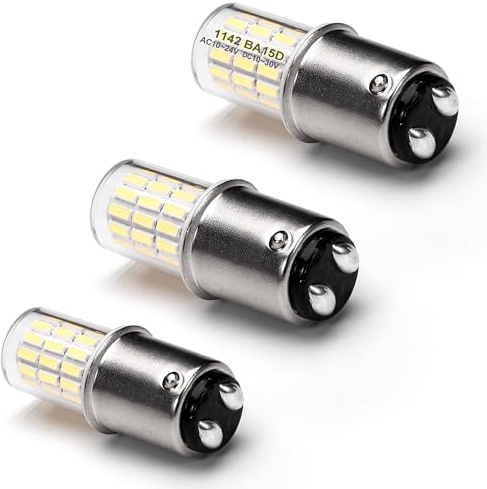 Heifymi BA15D 12V, 1076 1142 1176 S8 1004 90 LED Bright White 6000K, 3W DC Bayonet Bulb Double Contact for RV Camper Trailer Boat Interior Marine Lights,3 Pack