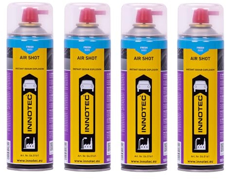 MP Produkt 4 pezzi Innotec Air Shot Fresh Blu Instant Profumo Spray – Profumo di alta qualità – Profumo speciale con solventi organici – 100% senza silicone